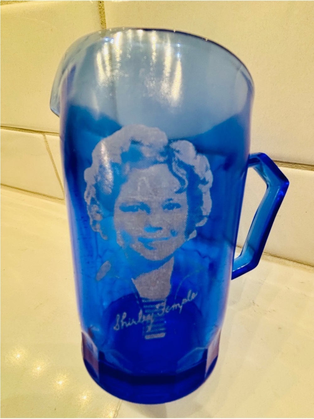 Vintage 1930s Shirley Temple Cobalt Blue Depression Glass - Hazel Atlas